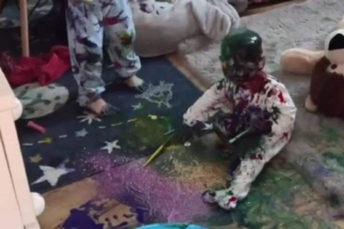 TikTok: Padre encuentra a su bebé completamente manchado de pintura