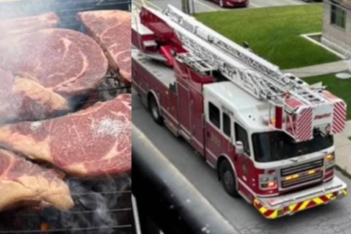 Sonorense hace carne asada en Canadá y le envían a los bomberos