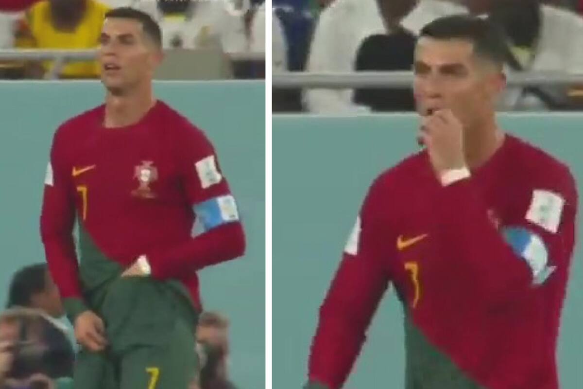 Cristiano Ronaldo saca comida de sus partes íntimas en pleno partido y se hace viral