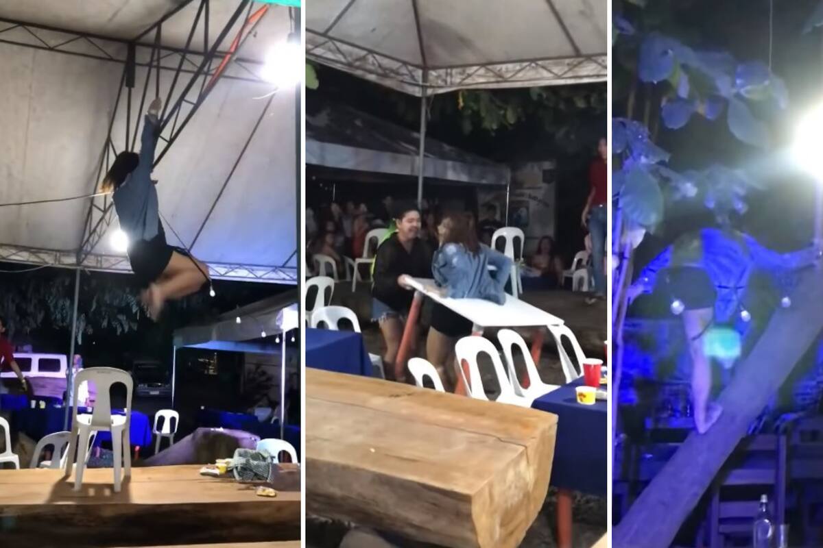 VIDEO VIRAL: Joven baila descontroladamente en fiesta y termina escalando una carpa