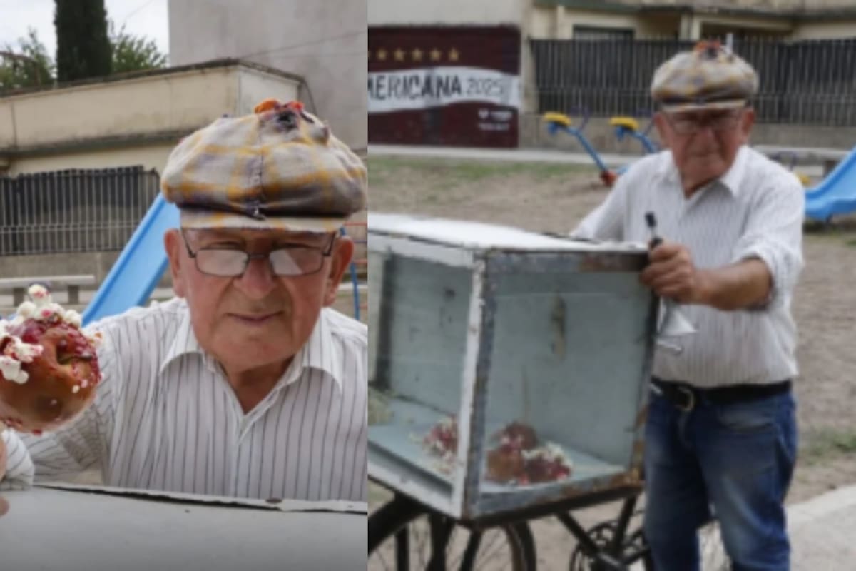 Hombre de 81 años vende manzanas en la calle tras el accidente cerebrovascular de su esposa