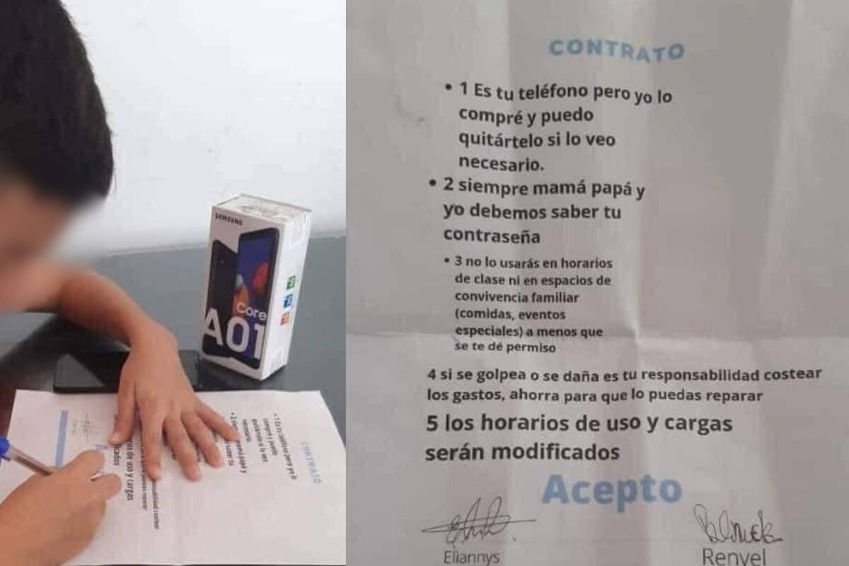 Viral: Niño firma contrato para recibir su primer celular, ¿cuáles son las cláusulas?