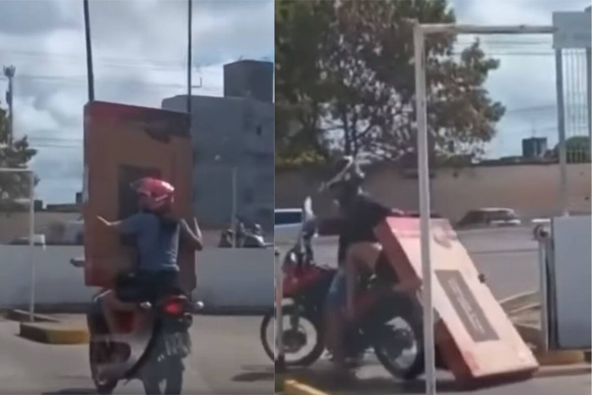 VIDEO VIRAL:  Pareja compra tele en el Buen Fin y se les cae saliendo de la tienda