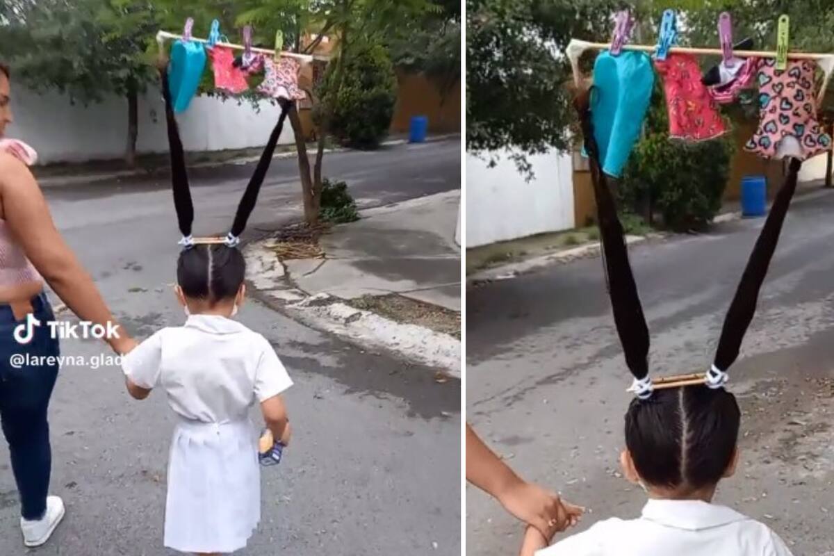 TikTok: Niña se hace viral por su "peinado loco" de tendedero