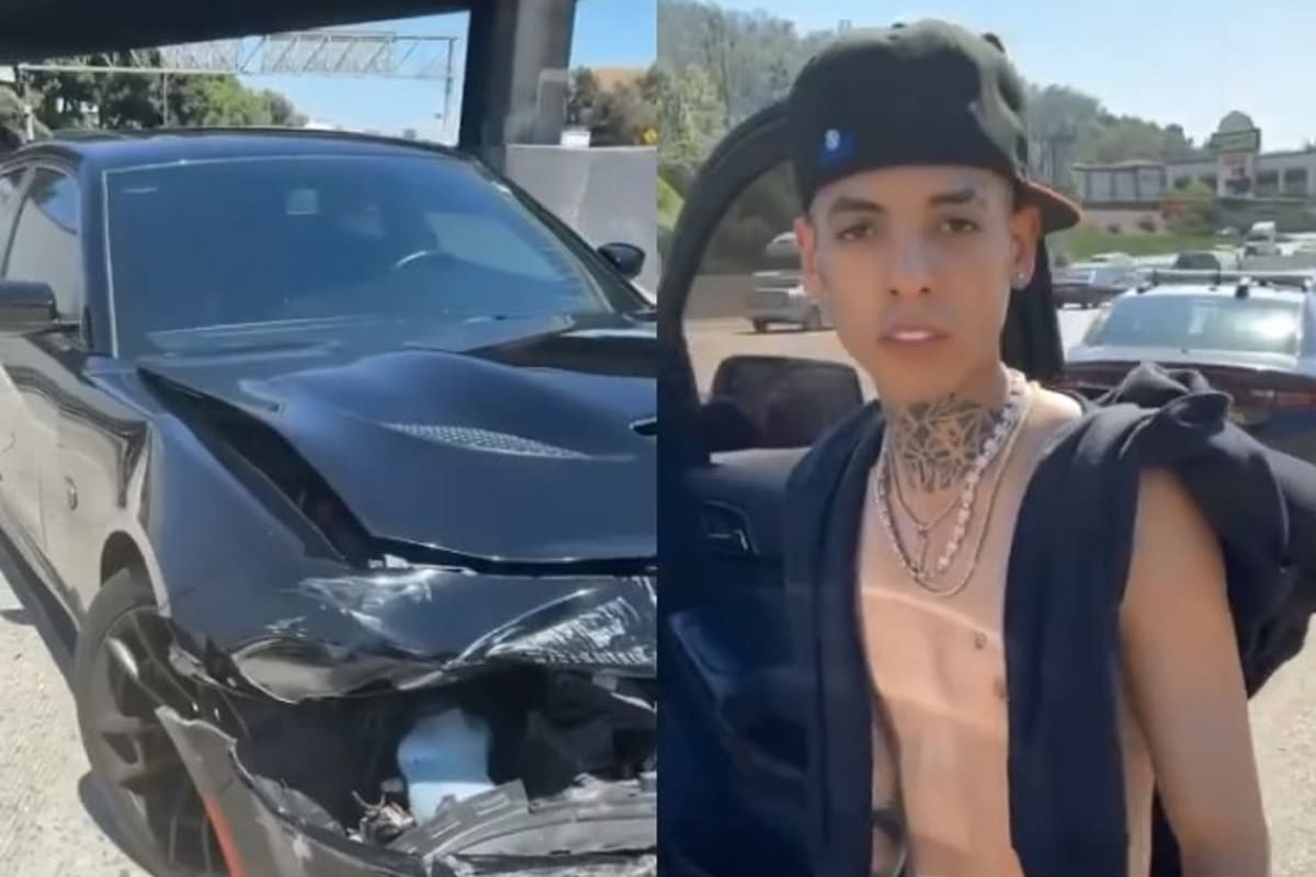 Natanael Cano sufre accidente de coche en Los Ángeles