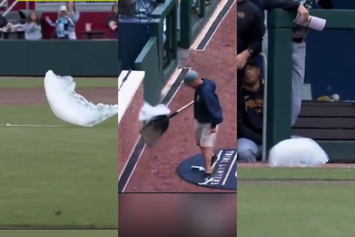 VIDEO: Partido de béisbol en EE.UU. se detiene por una espuma enigmática que invade el campo; nadie quiso tocarla