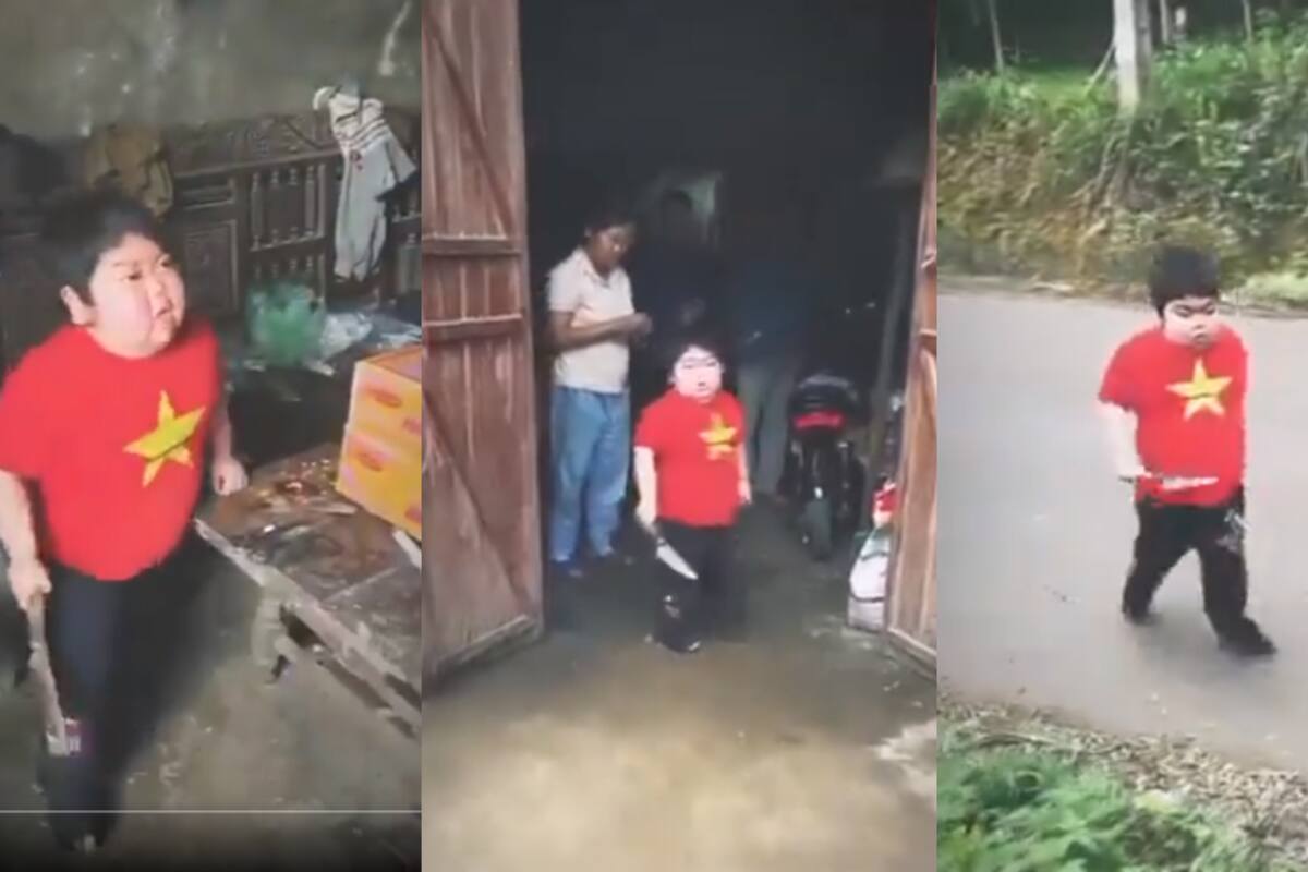 VIDEO: niño impacta las redes sociales al perseguir a su familia con un cuchillo