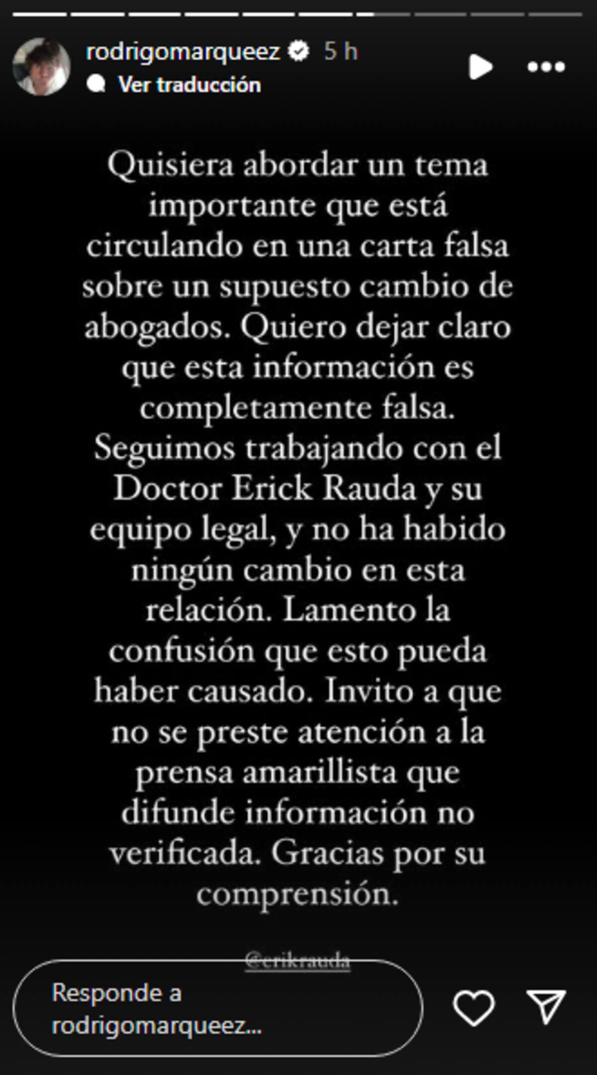 Hermano de "Fofo" pide no creer la noticia del cambio de abogados.
