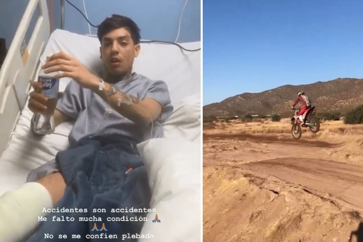 Natanael Cano sufre accidente de moto en Sonora