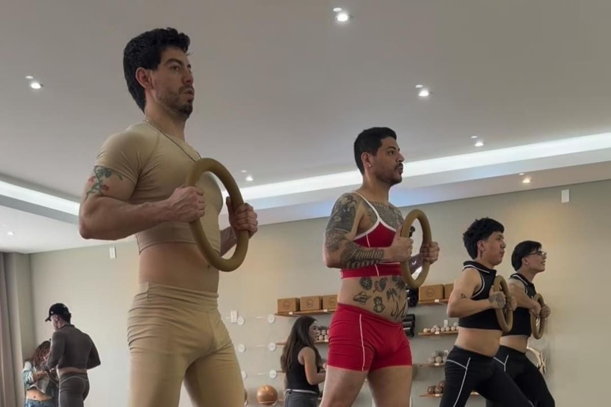 Con mucha valentía: Eduin Caz se anima al pilates