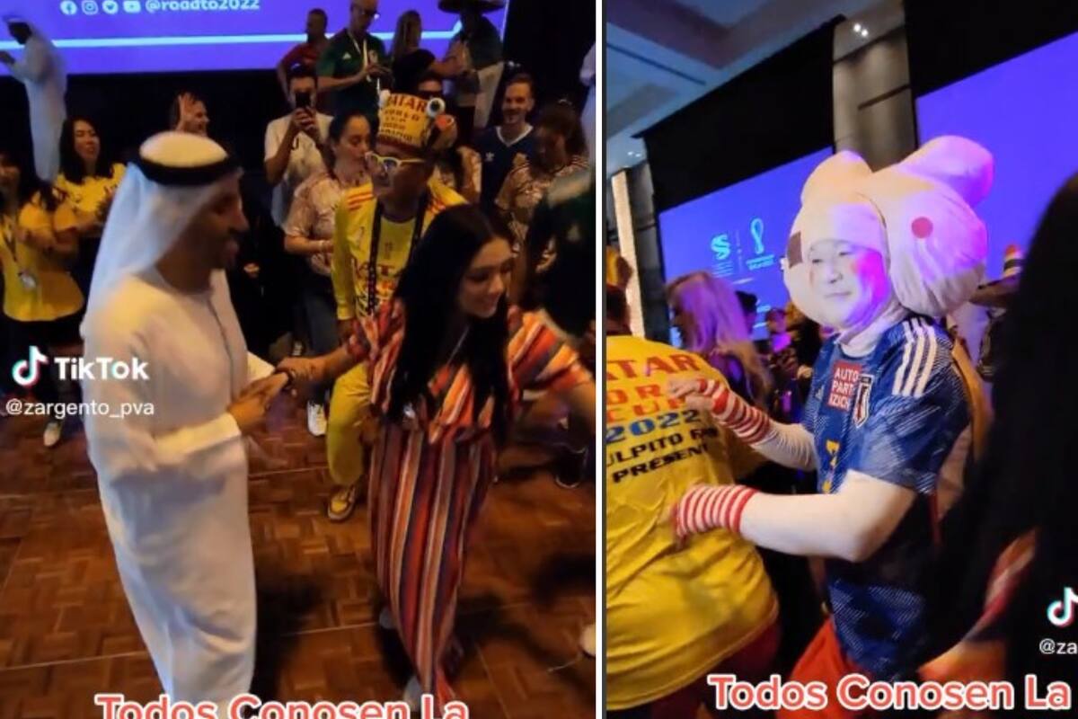 Mexicanos ponen a bailar "La Chona" a aficionados de otros países en el Mundial de Qatar 2022