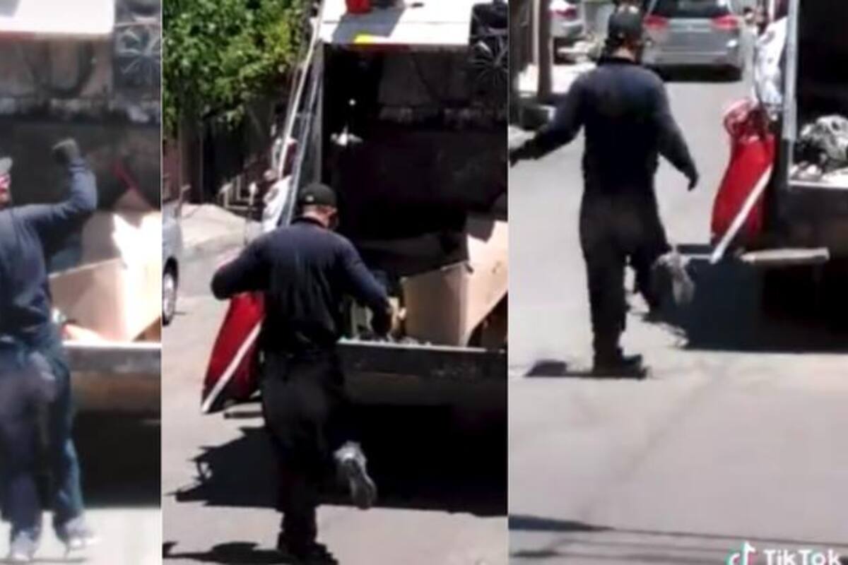 En medio de la pandemia, recolector de basura baila al hacer su trabajo