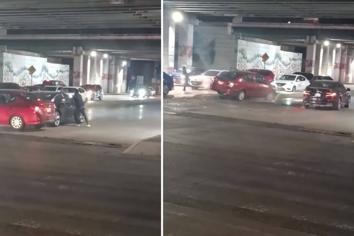 VIDEO: Conductor atropella dos veces a un hombre y choca un coche en pelea vial