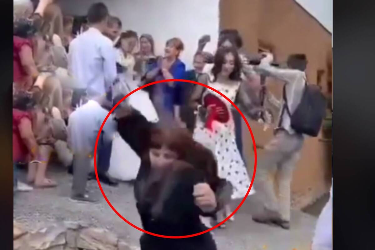 VIDEO: Mujer termina cayendo a un río en plena boda