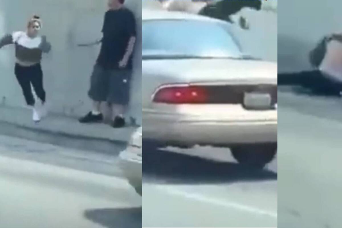 Mujer discute con su pareja y se arroja a la carretera: VIDEO VIRAL