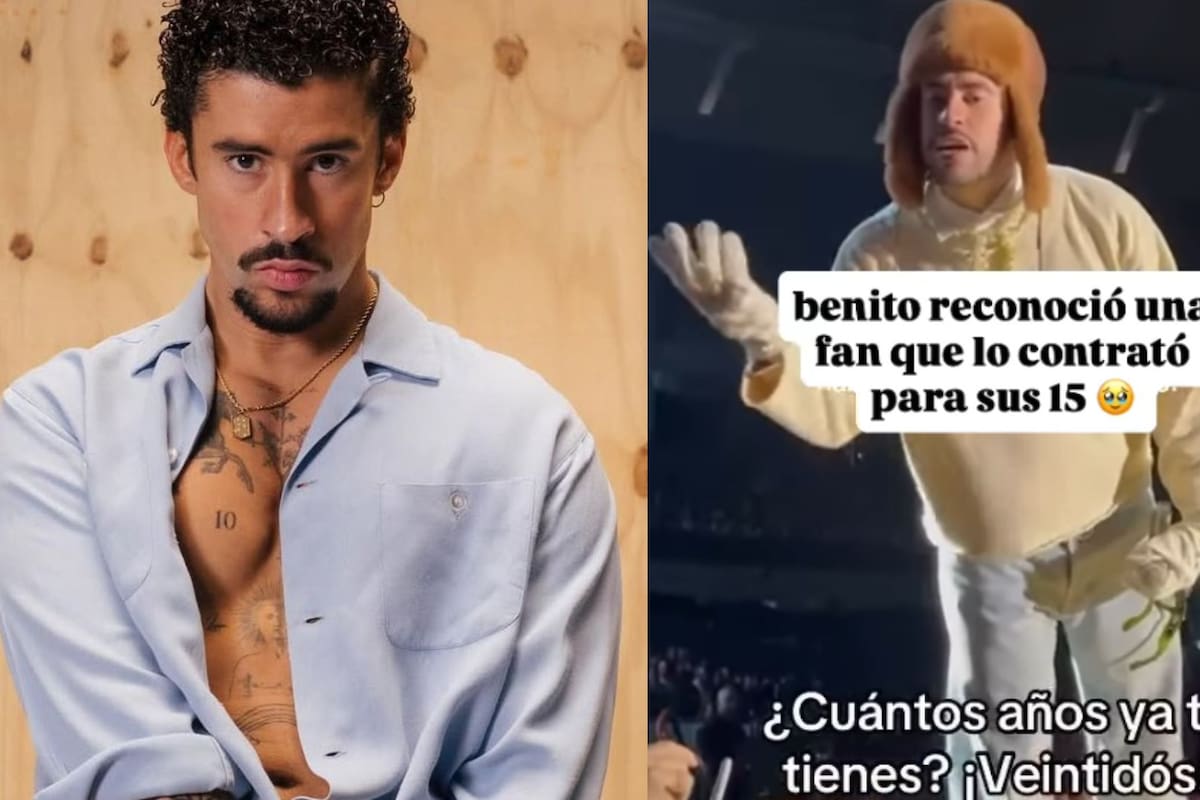 Bad Bunny pausa su show en Argentina para saludar a fan que lo contrató en sus quince años (VIDEO)