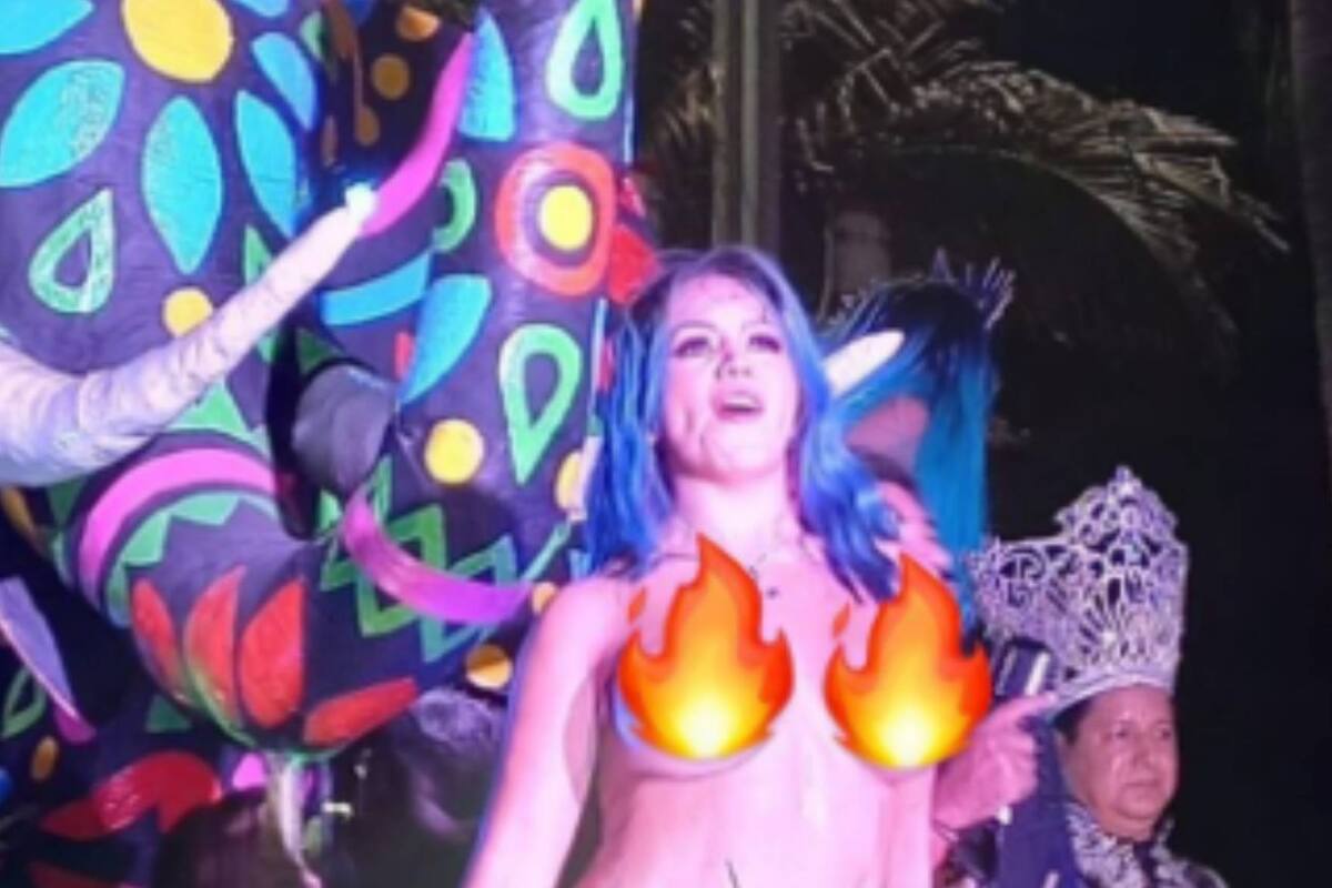 Corren a Luna Bella del carnaval de Veracruz por mostrar los pechos