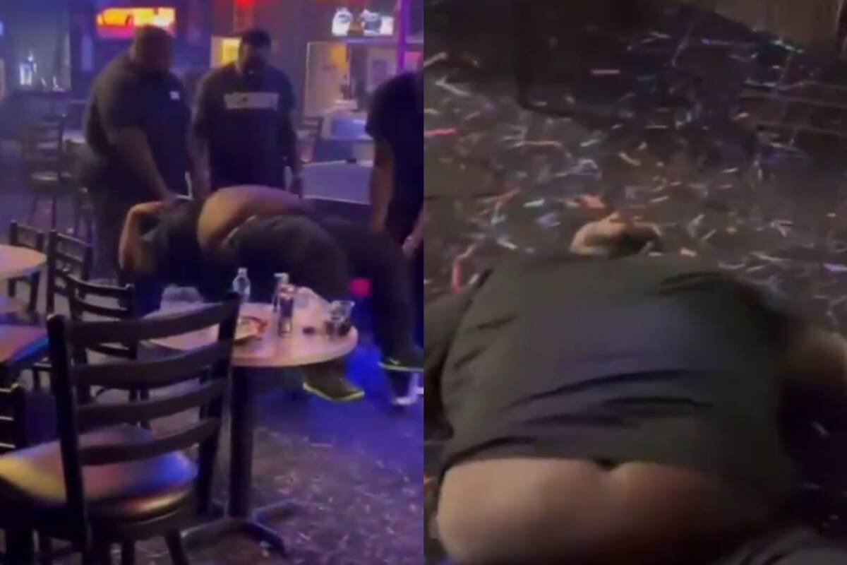 VIDEO: ¡En carretilla! Sacan de bar a un hombre borracho