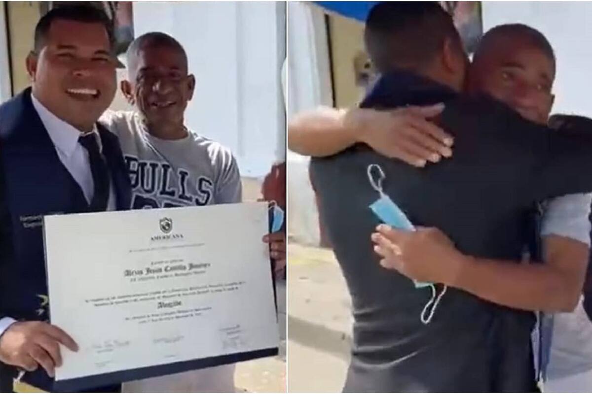 "De este negocio yo me hice": Graduado va al mercado a entregarle su título de abogado a su padre