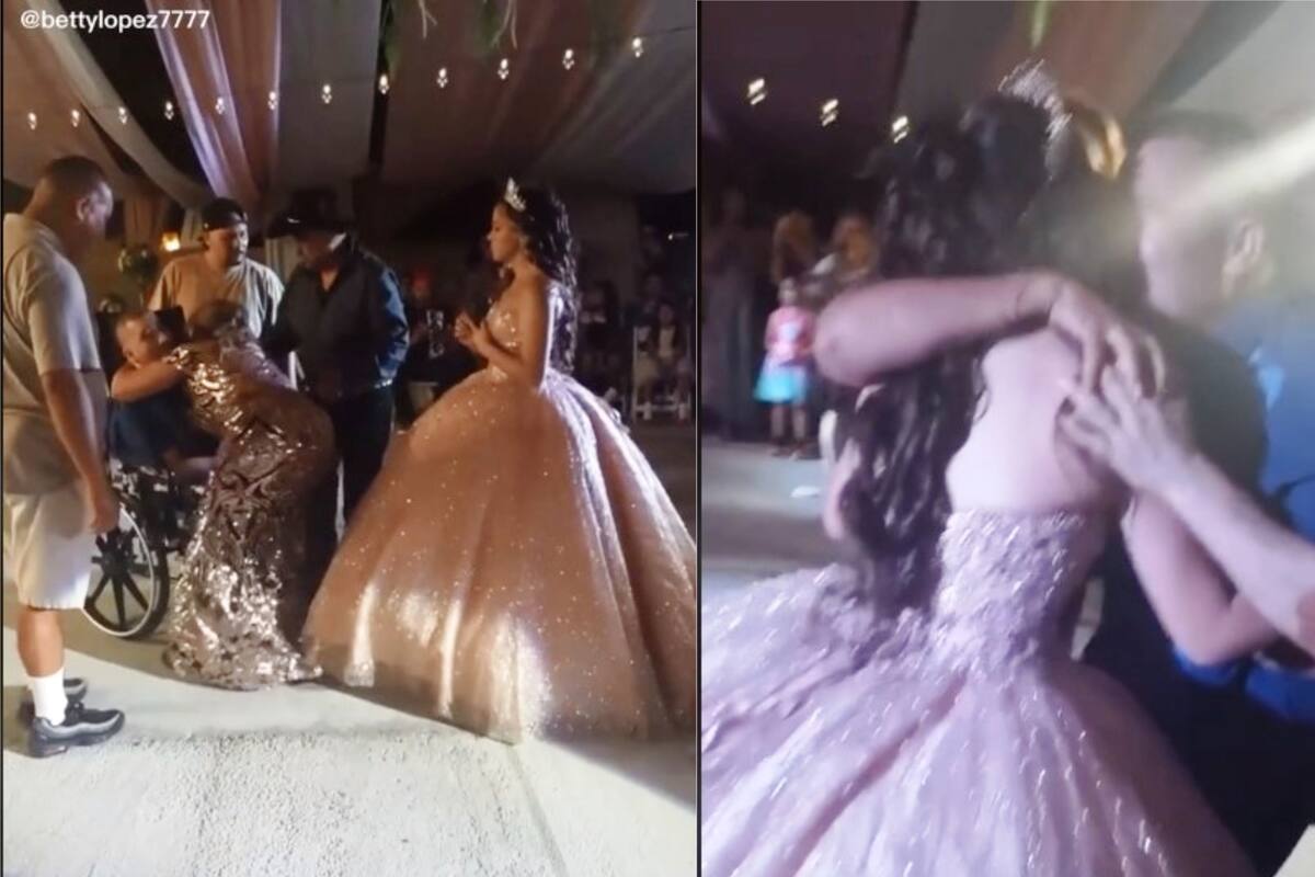 Quinceañera cumple su sueño, baila el vals con su padre en silla de ruedas