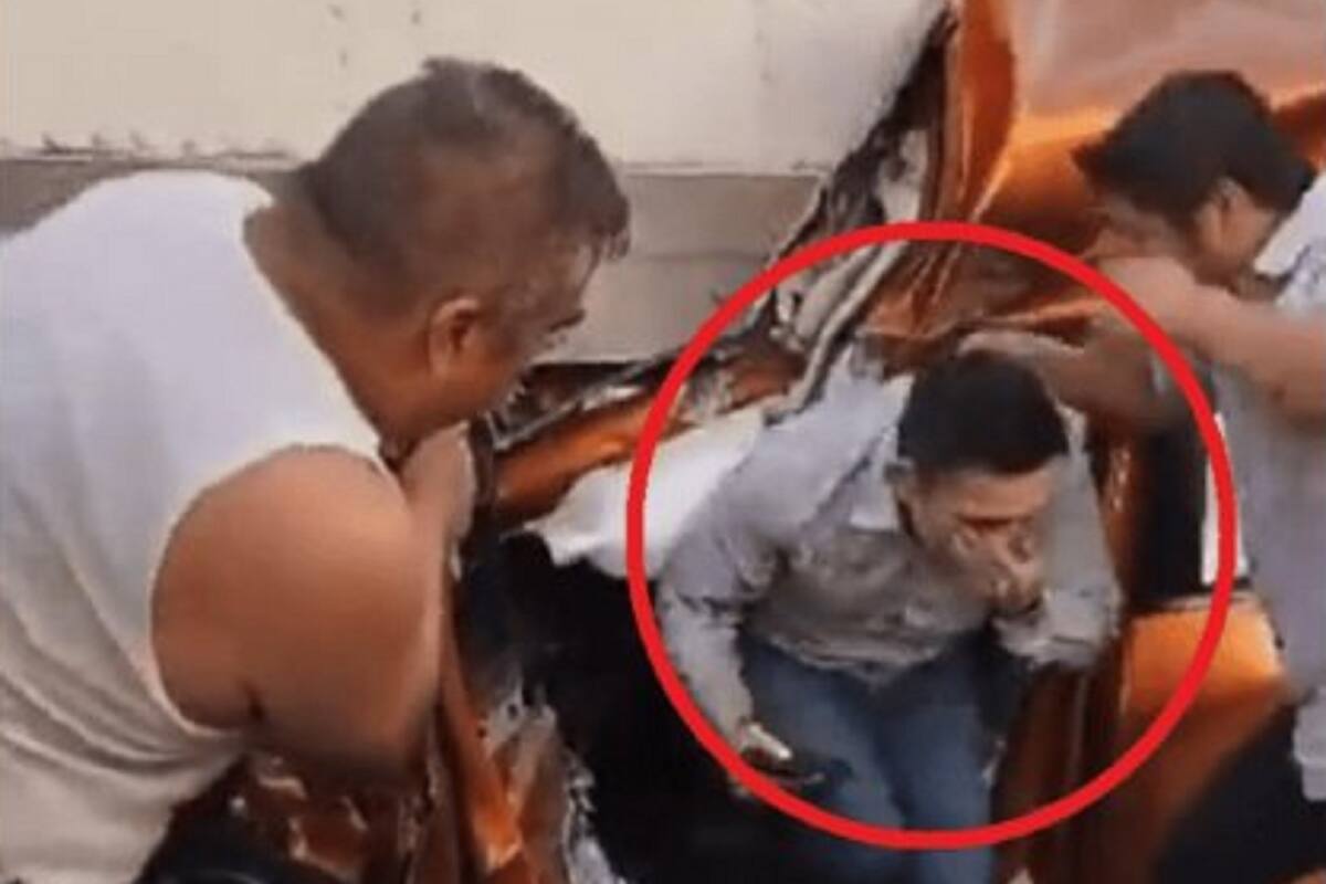 VIDEO: Hombre sobrevive de milagro tras ser aplastado por un tráiler en Tabasco