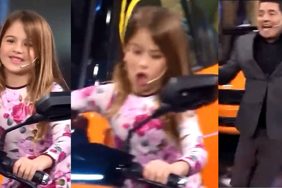 Argentina: Niña prende moto durante programa en vivo y casi se accidenta en el foro