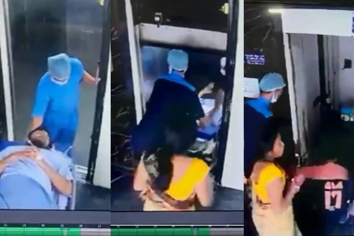 Paciente en camilla cae de elevador descompuesto de un hospital en India: VIDEO