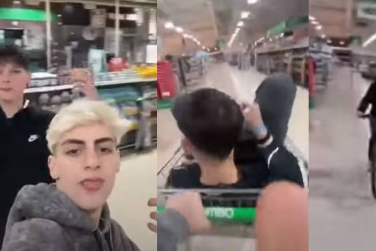 Tiktokers argentinos duermen adentro de supermercado y son arrestados
