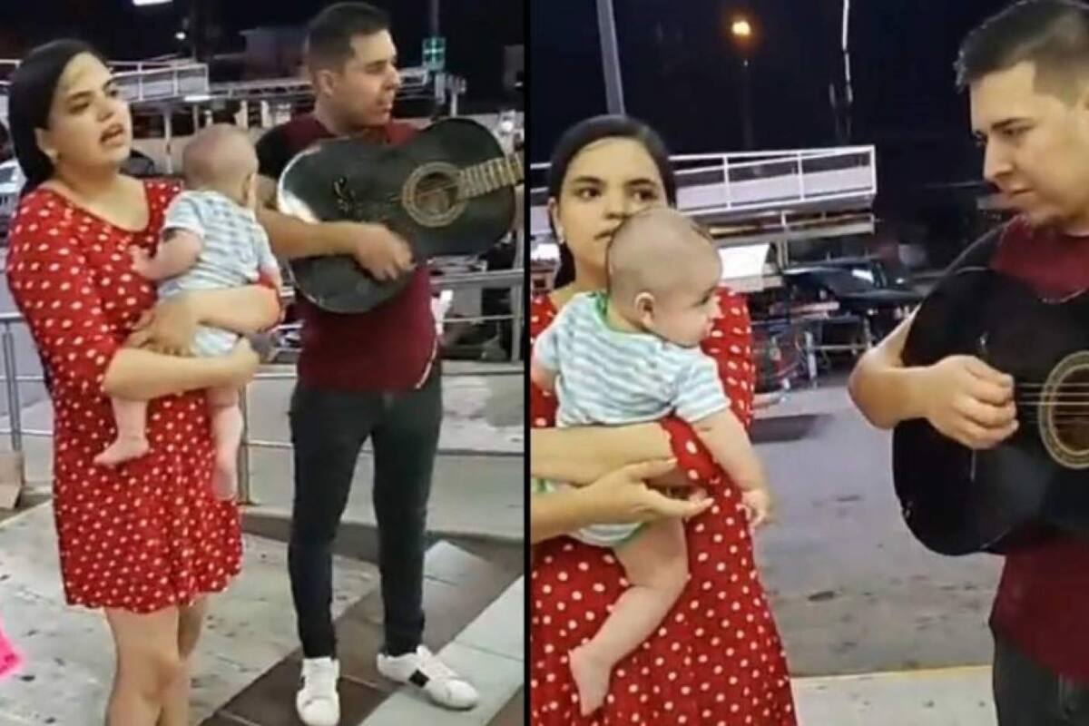 ¡Conmovedor! Pareja canta afuera de un super para comprar leche y pañales para su bebé