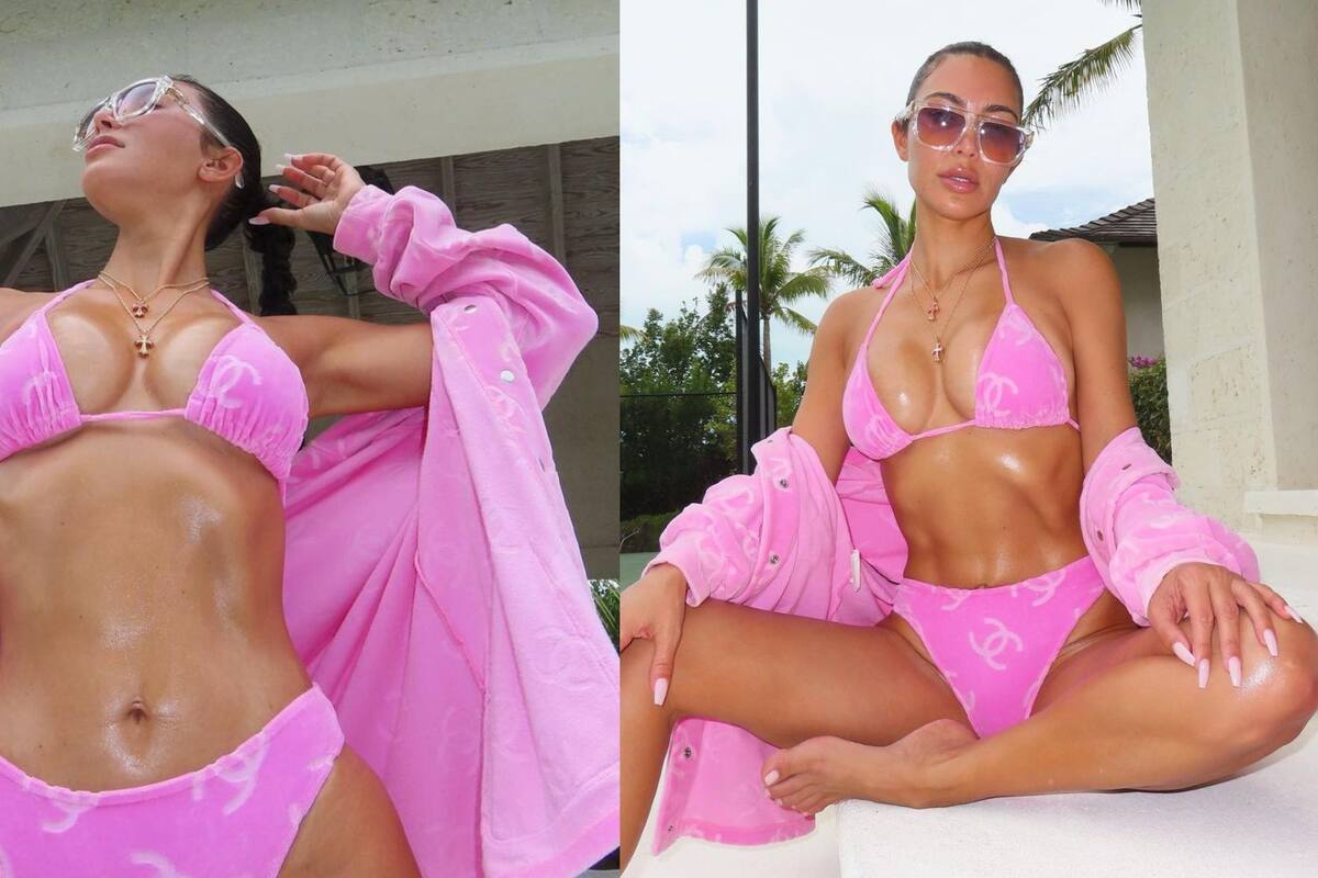Kim Kardashian deslumbra en las redes sociales con elegante traje de baño Chanel