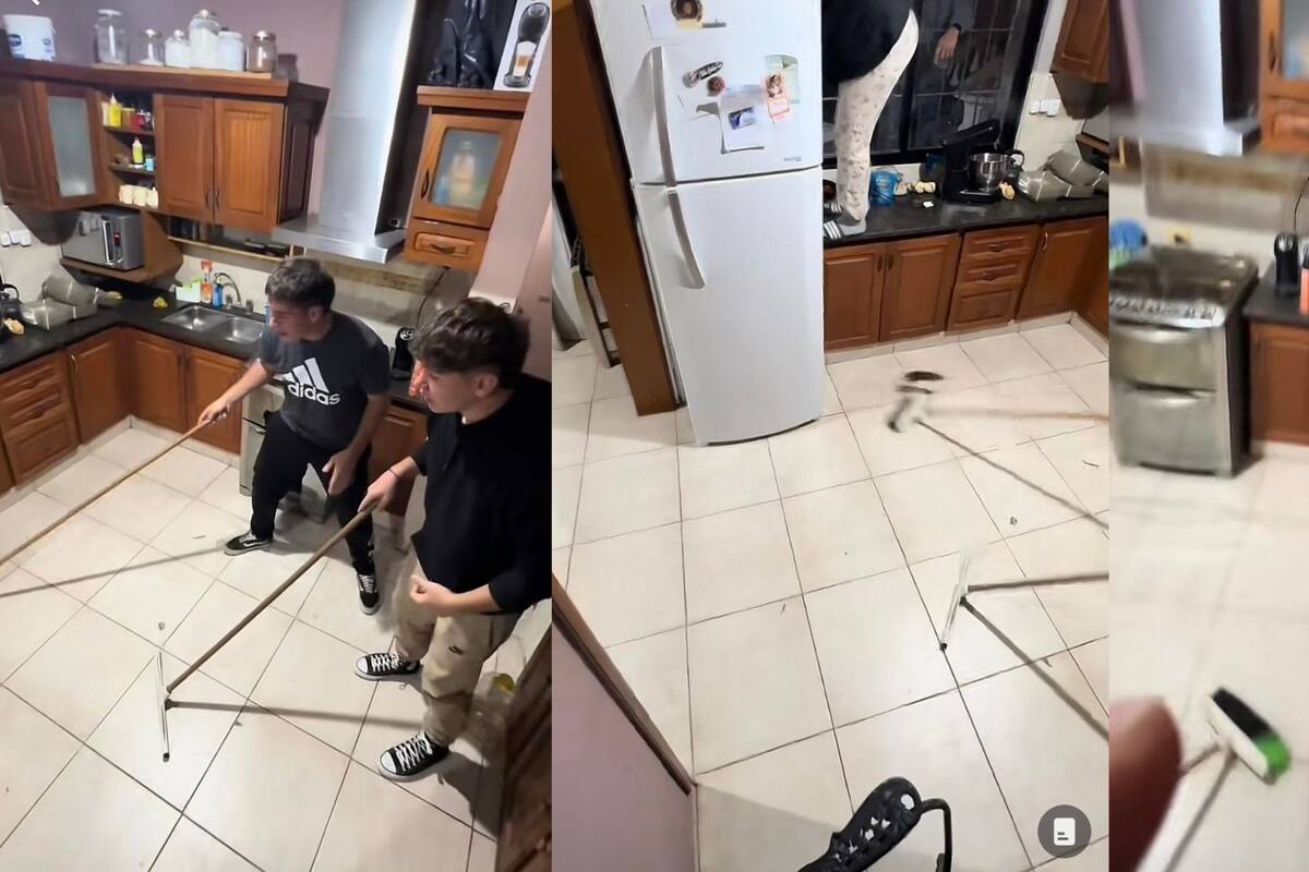 Familia intenta sacar a una rata de su cocina; no sabían lo que les esperaba