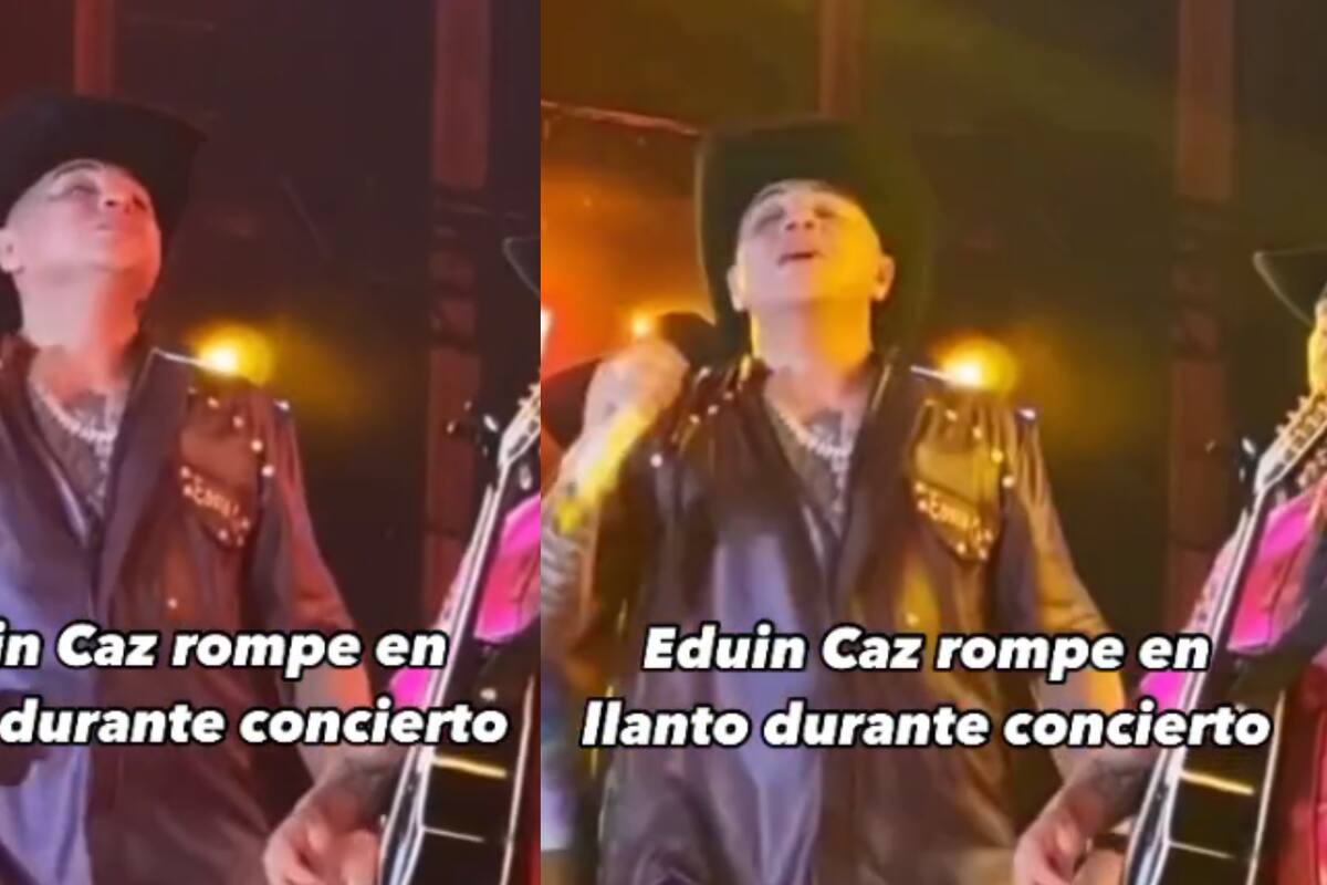 Eduin Caz rompe en llanto por el fallecimiento de su compañero y amigo en pleno escenario