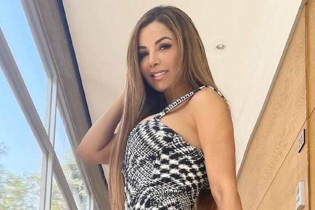 Aleida Núñez acentúa su gran figura con espectacular vestido