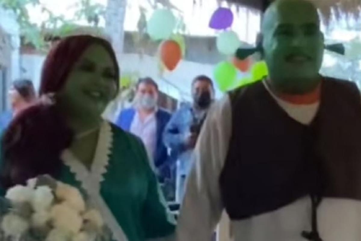 VIDEO VIRAL: Pareja se casa vestida como Shrek y Fiona