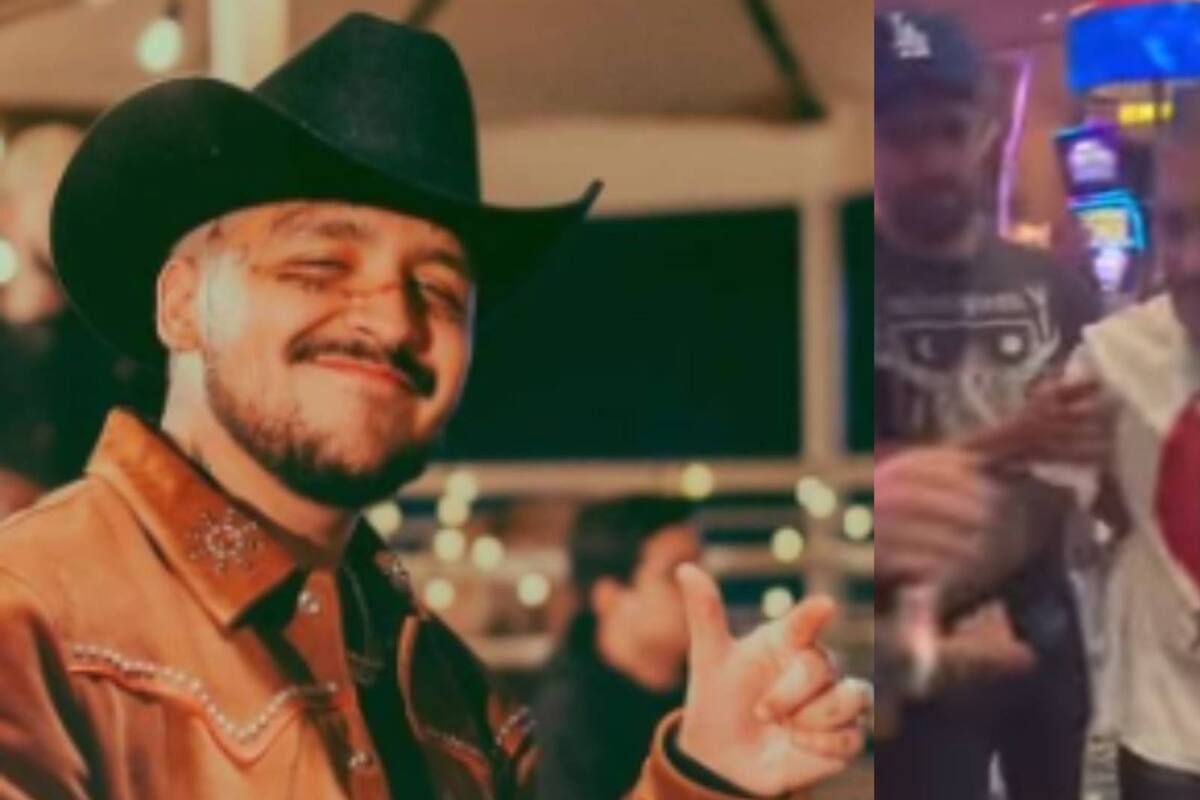 Christian Nodal sale alcoholizado de un casino en Las Vegas y se hace viral