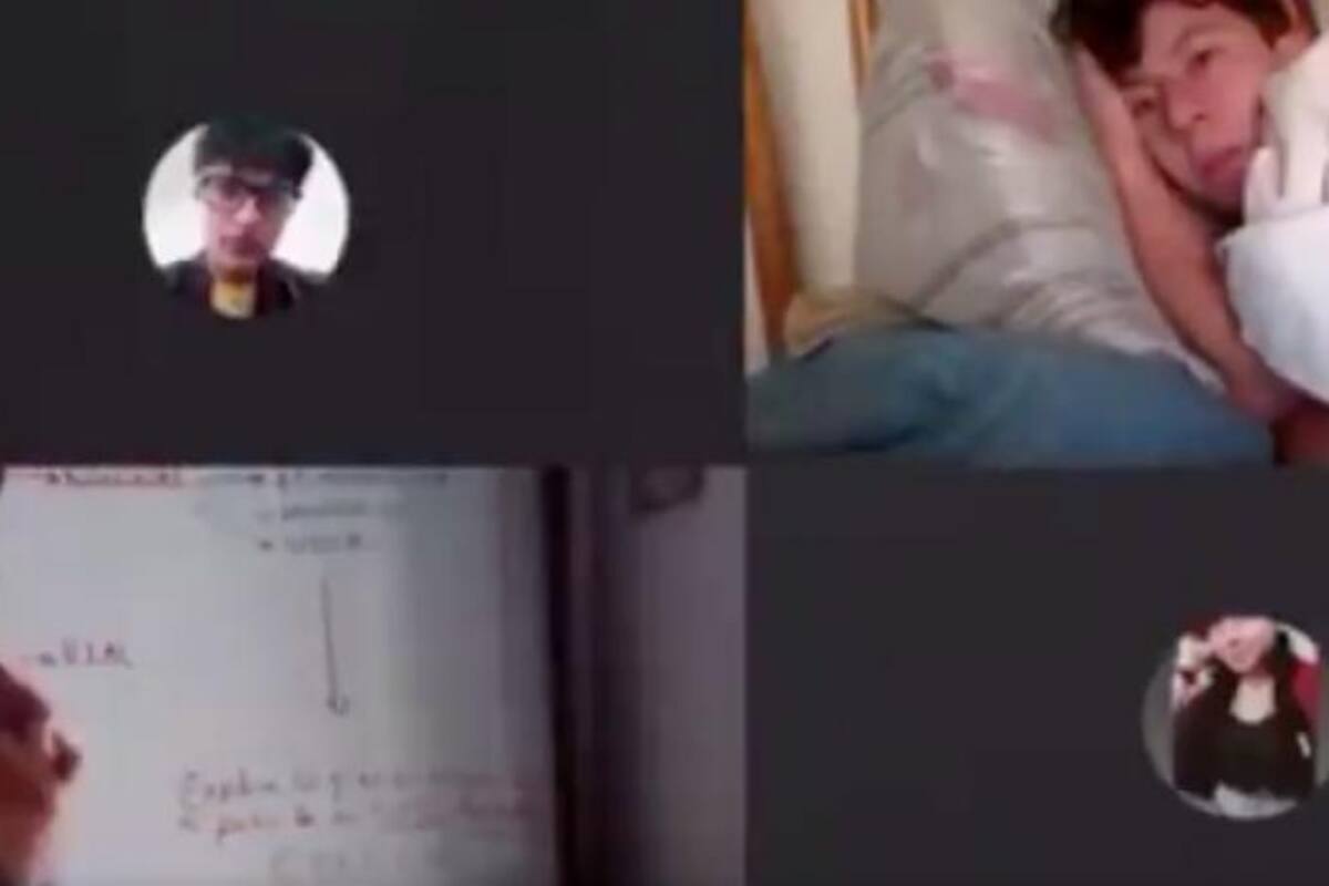 "¡Sebastián! ¡Pero Sebastián!": Profesor descubre a su alumno tomando clases acostado