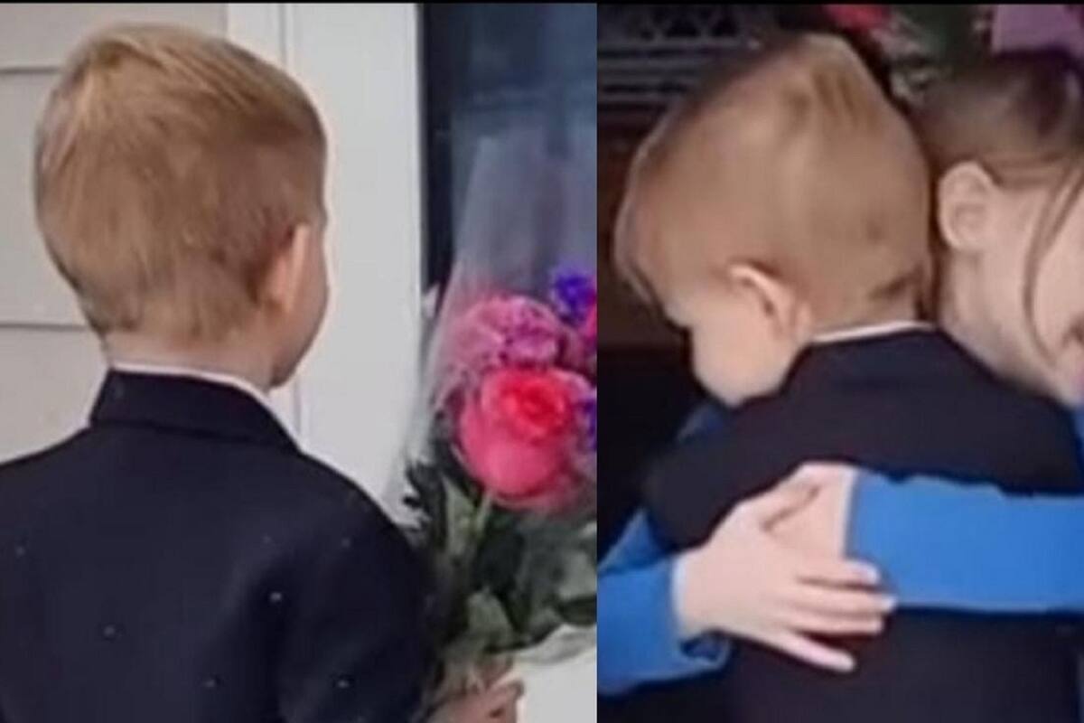 VIDEO VIRAL: Niño le lleva romántica sorpresa a su “crush” por el 14 de febrero