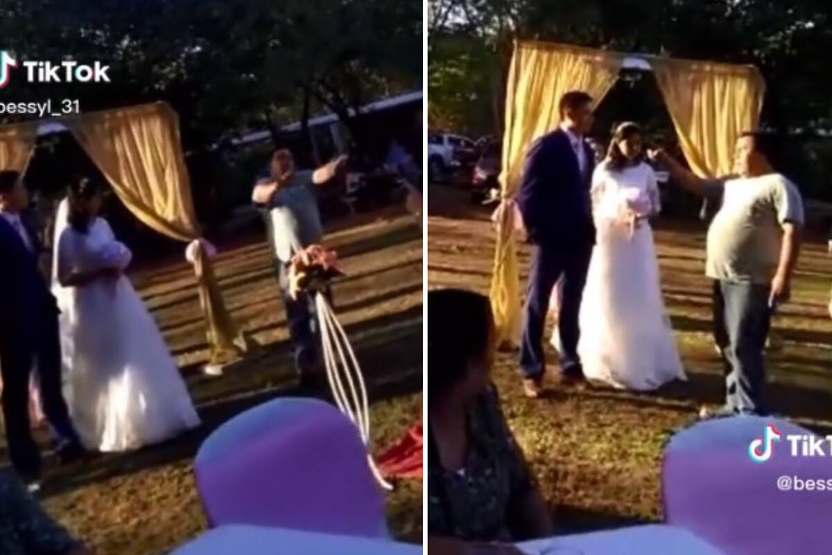 VIDEO: "Te ibas a casar con mi hija", padre detiene la boda de su yerno infiel