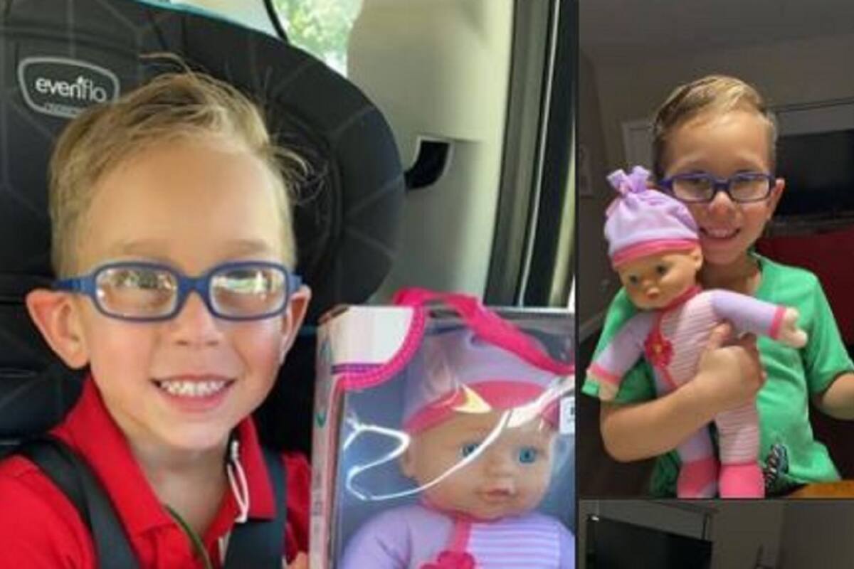 Niño desea convertirse en un gran padre y pide muñeca de regalo para cuidarla