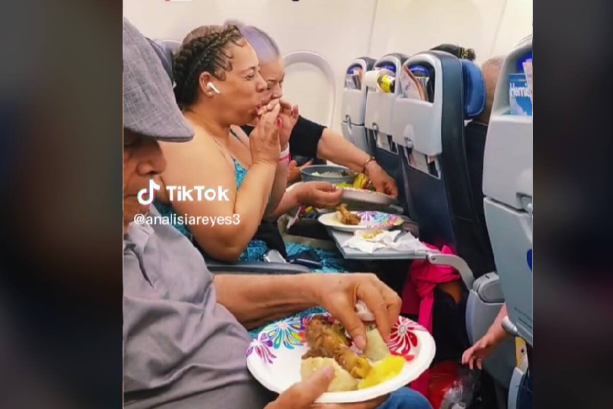TikTok: Familia es captada introduciendo pollo frito en un vuelo comercial