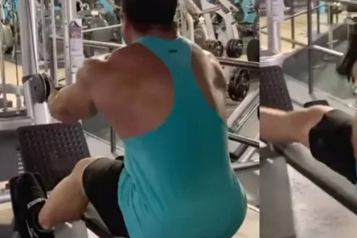 Hombre rompe máquina de gimnasio mientras se encontraba haciendo ejercicio