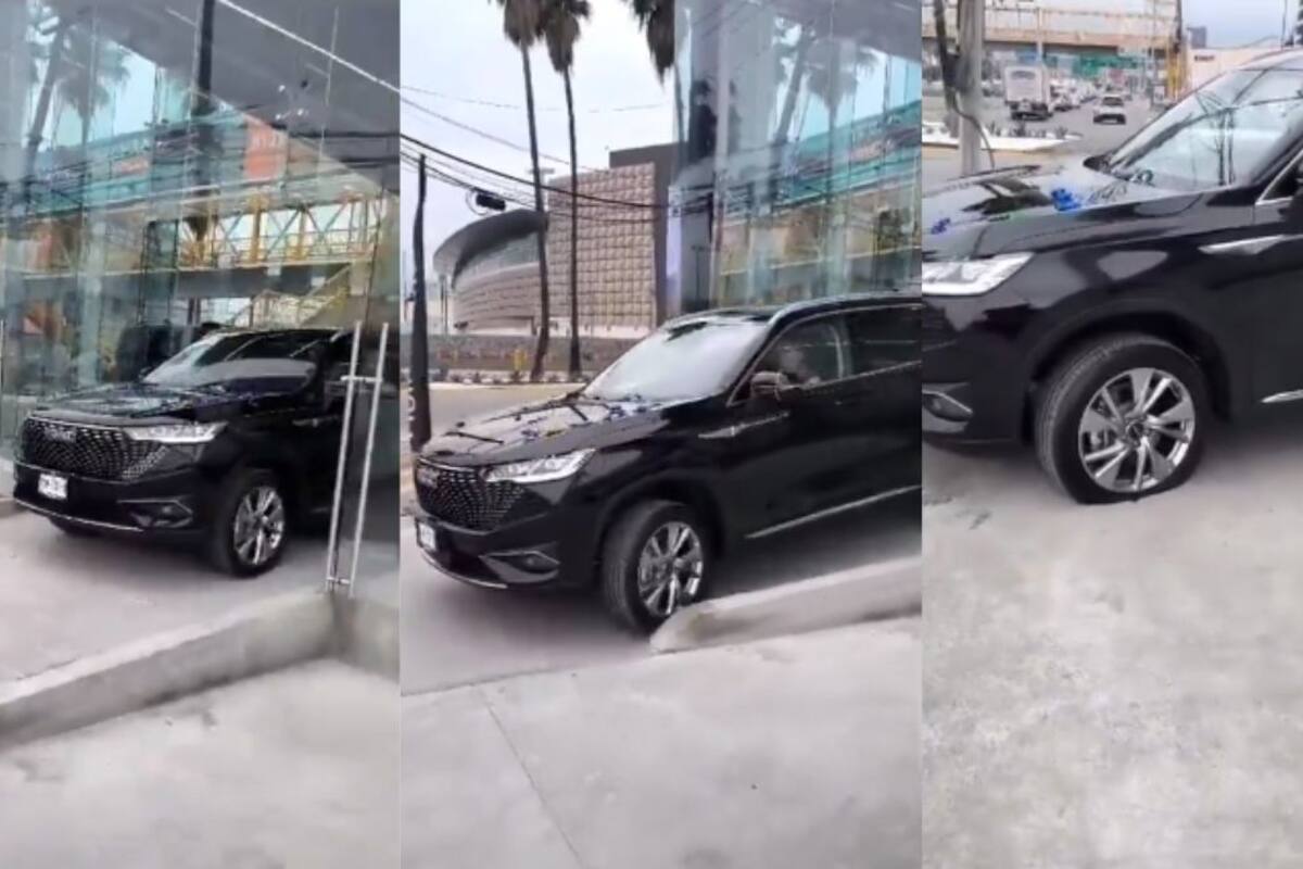 VIDEO: mujer poncha las llantas de su camioneta nueva en cuanto sale de la agencia