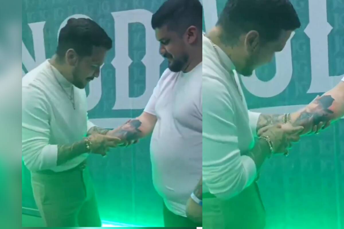 VÍDEO: ¡fan se hace tatuaje de la cara de Christian Nodal y el cantante así reacciona!