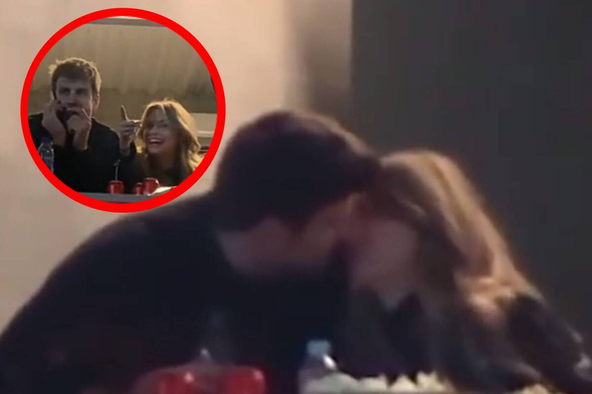 Gerard Piqué y Clara Chía, son captados besándose en un partido de fútbol