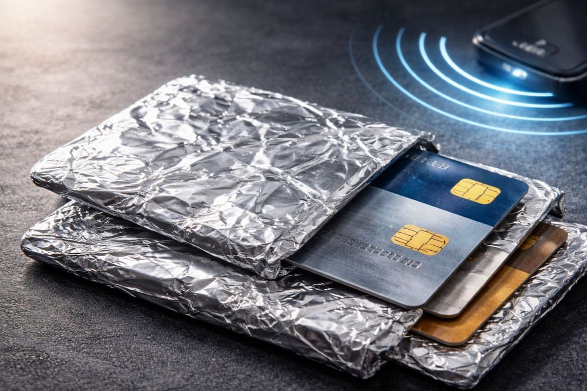 Especialistas avalan que cubrir sus tarjetas con papel aluminio crea una jaula de Faraday económica que bloquea señales de radio y previene el robo de datos financieros en sitios públicos