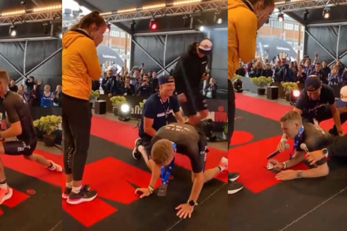 Se hinca para pedir matrimonio y le da calambre: VIDEO