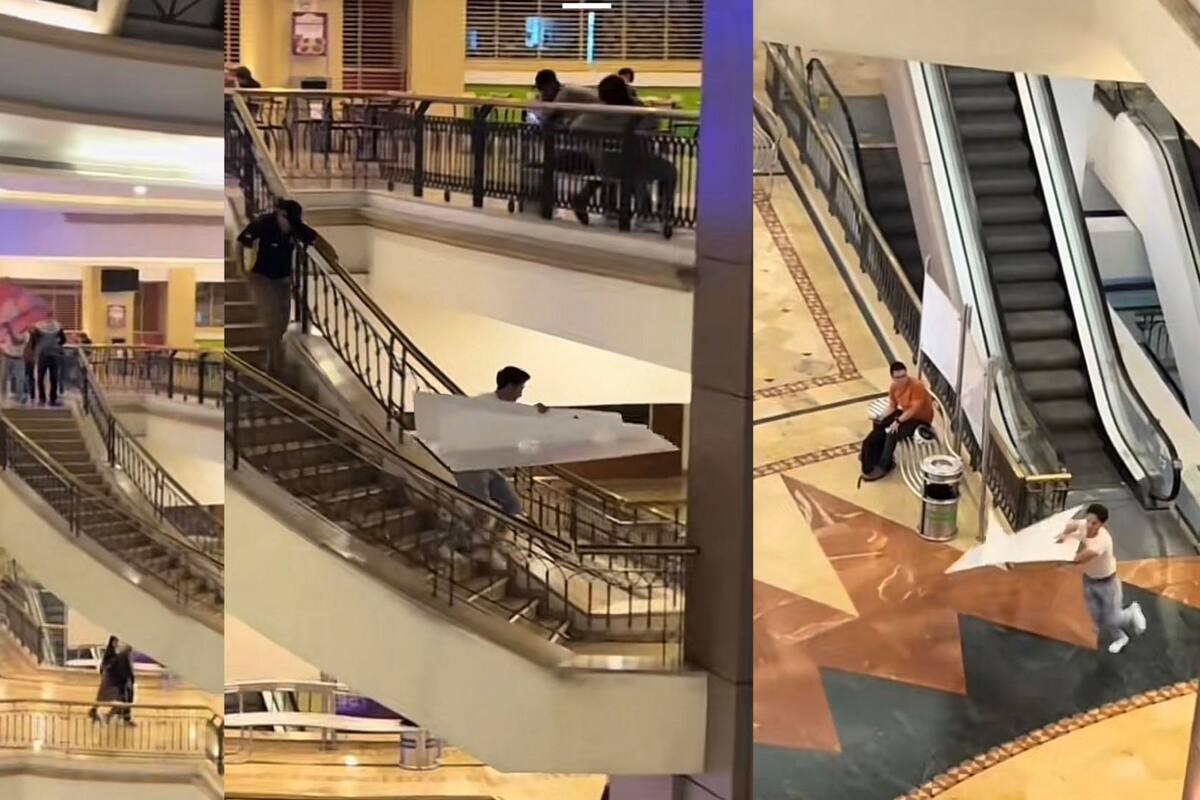 Fan de Taylor Swift roba cartel promocional de un cine; empleado lo corretea para detenerlo