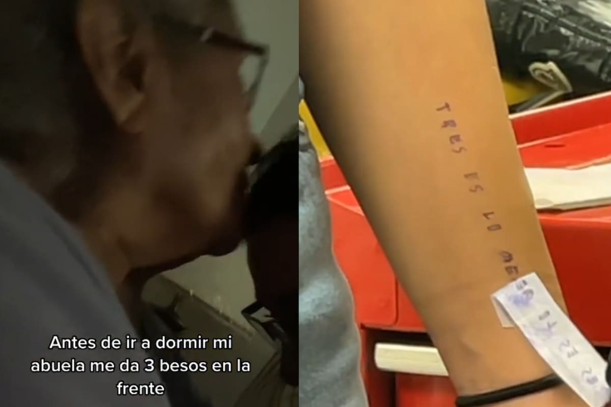"Tres es lo menos": TikToker se tatúa el número de besos que le da su abuela para recordarla