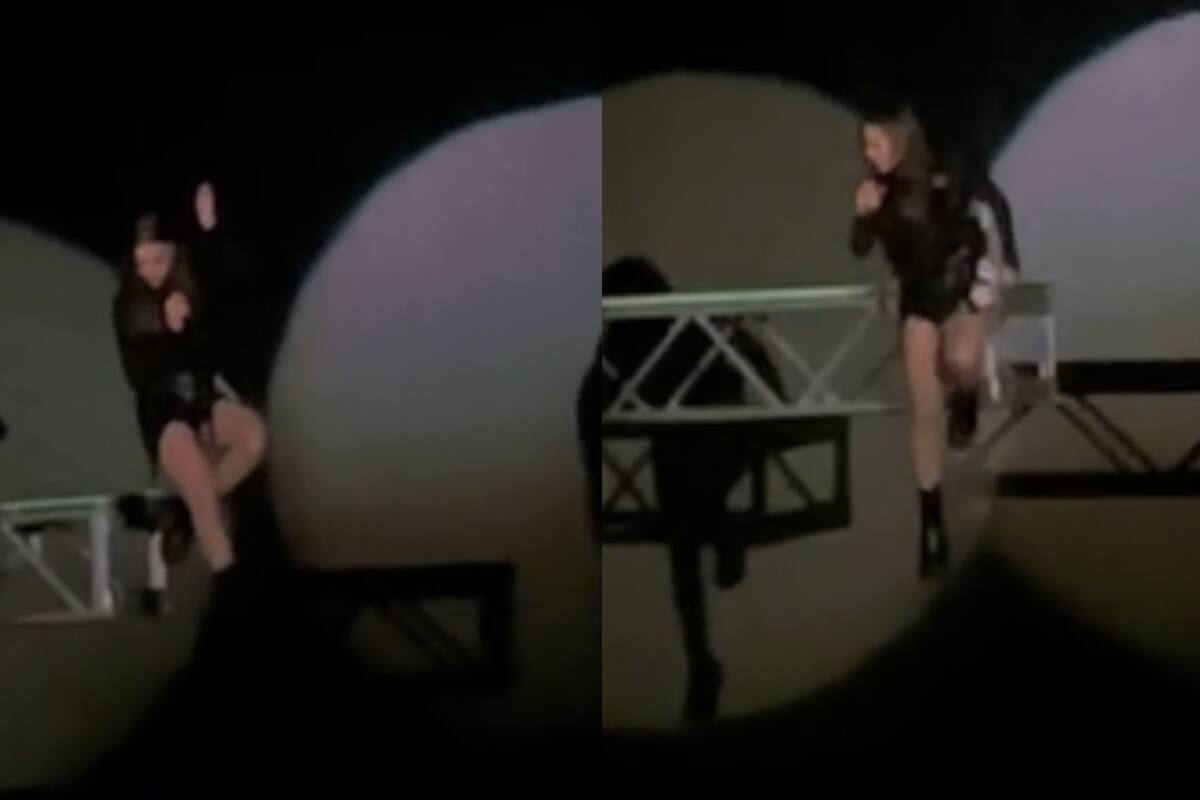 VIDEO: Danna Paola casi sufre grave accidente en pleno concierto
