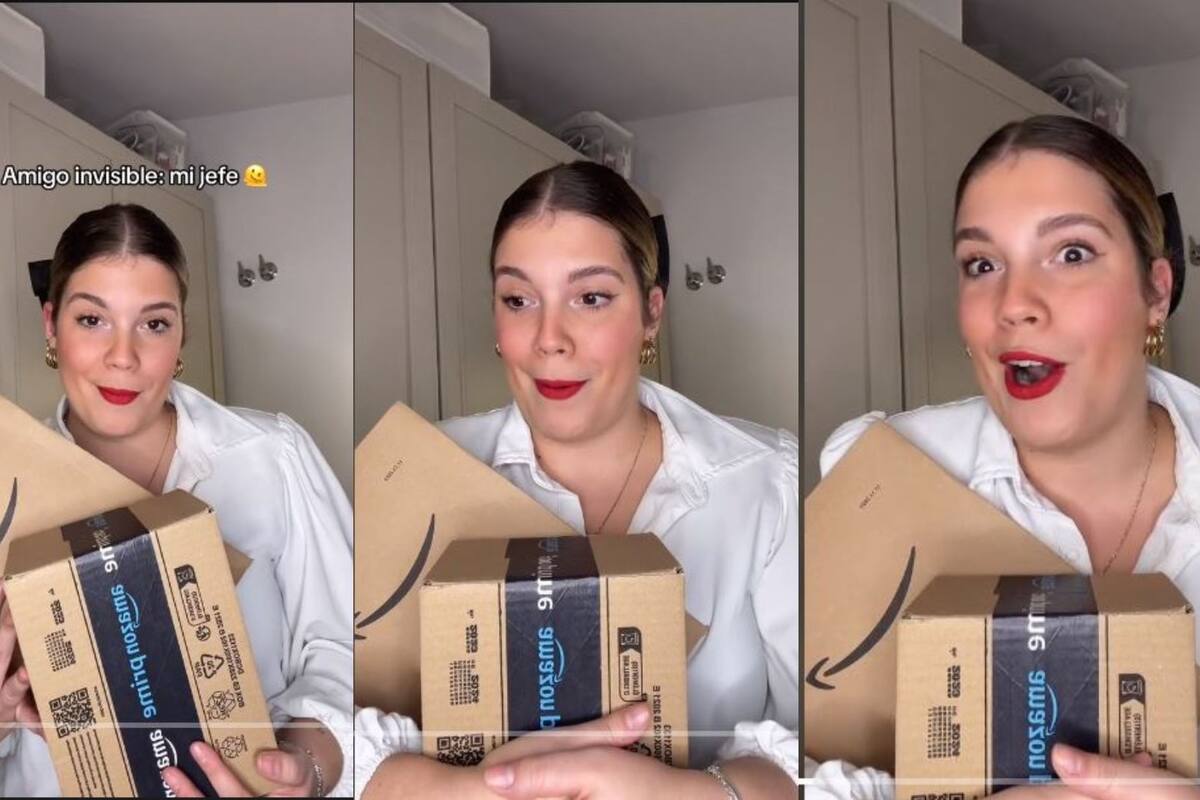 Chica de TikTok muestra los regalos que le compro a su jefe en el intercambio: “Me van a despedir hoy”
